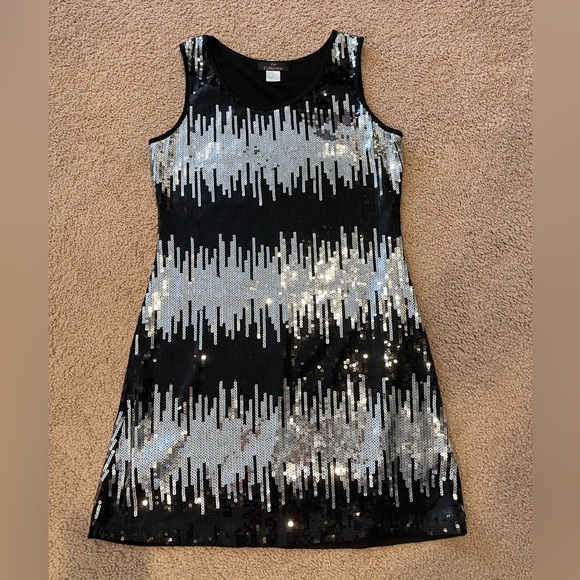 PINK COLLECTION Sequin Sparkle Mini Black Party Dress - Picture 1 of 7